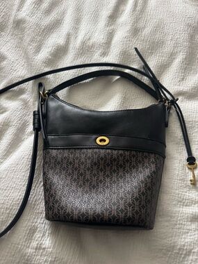 Fossil Talulah Black and Brown Crossbody Shoulder Bag